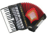 D'Luca Grand Piano Accordion 5 Switches 34 Keys 72 Bass with Case and Straps, Black