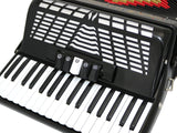 D'Luca Grand Piano Accordion 5 Switches 34 Keys 72 Bass with Case and Straps, Black