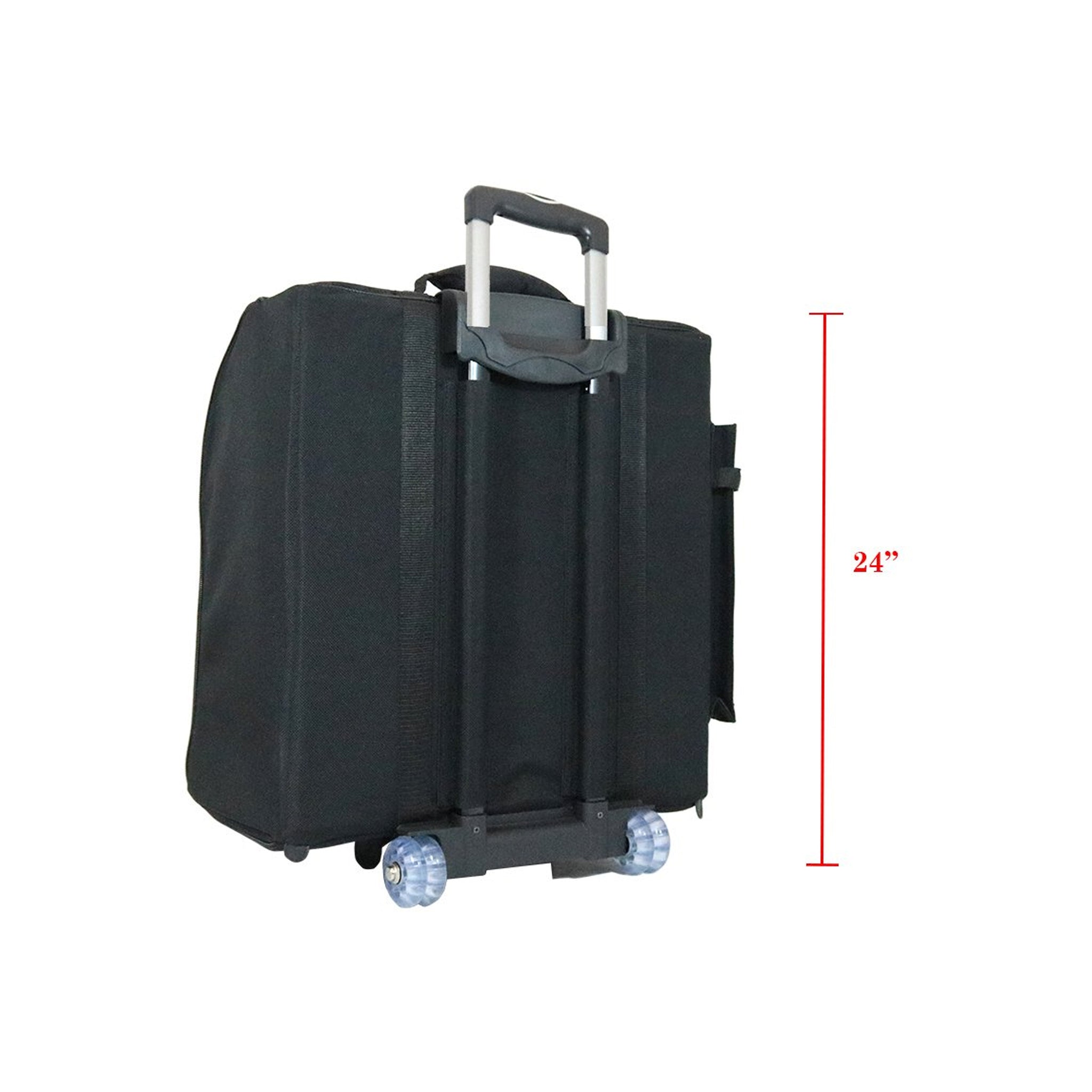 D'Luca Pro Series Accordion Gig Bag for 96/120 Bass Piano Accordions with Wheels, Black