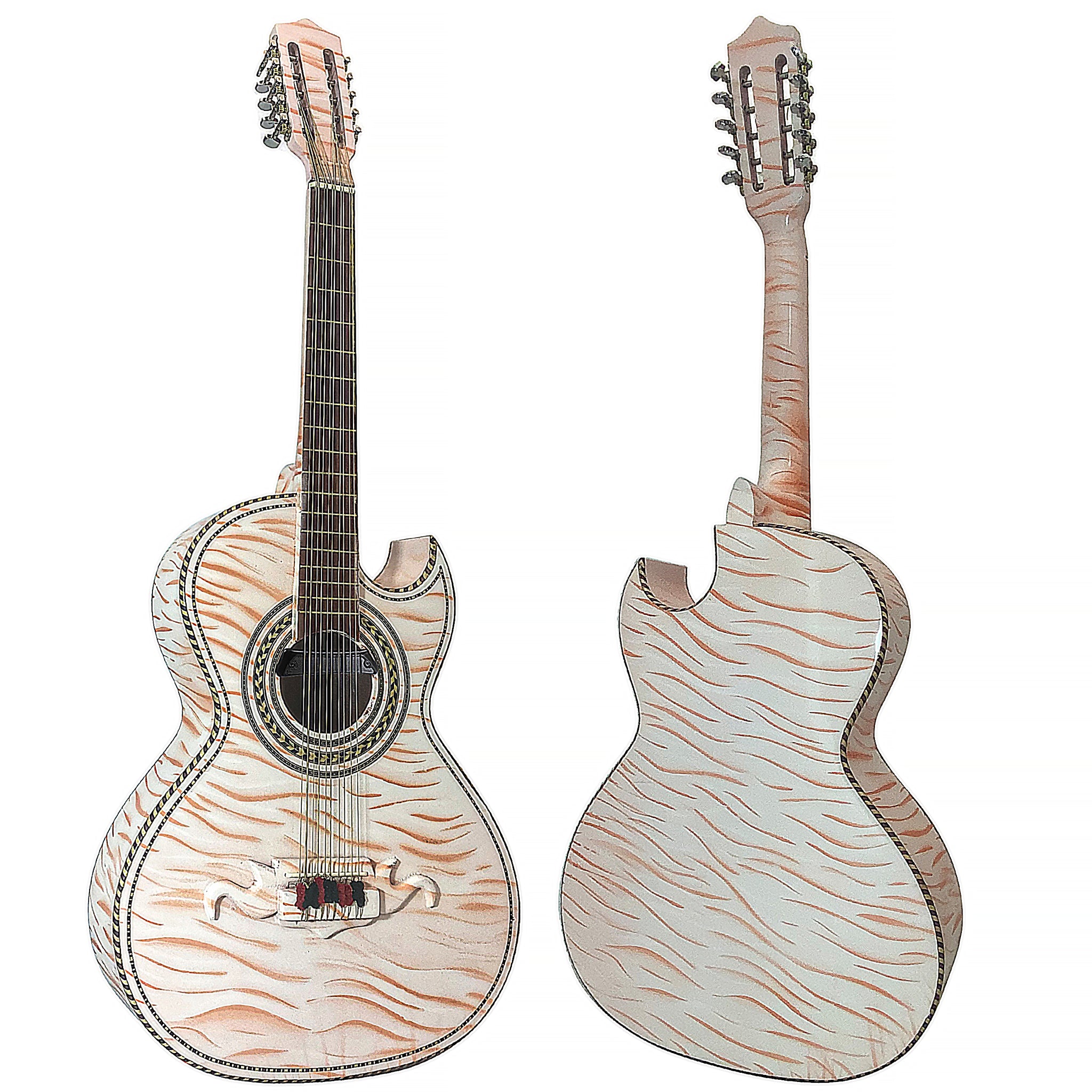 D'Luca Paracho Bajo Quinto Acoustic-Electric Tiger White